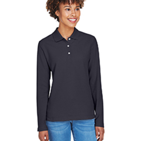 Ladies' Pima Piqué Long-Sleeve Polo Thumbnail